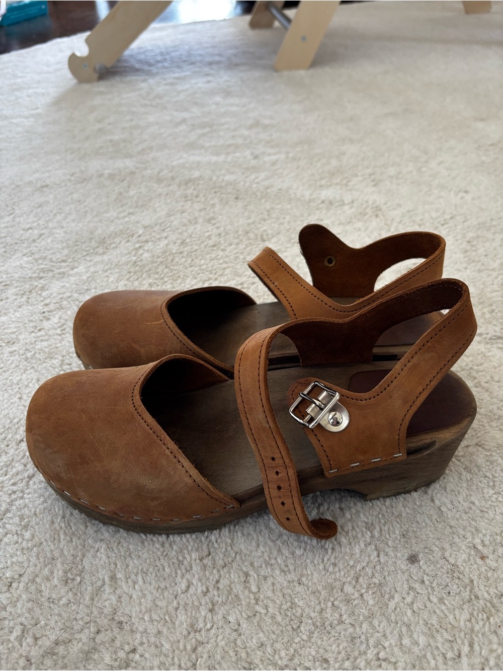 SANDGRENS Saragasso classic clog sandals in DEXTER TAN - Picture 2 of 5